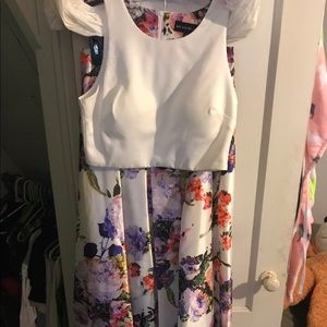 Two Piece Floral Prom Dress